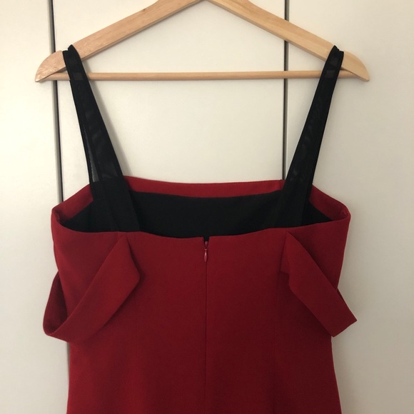 NWT Cinq a Sept Nova Red and Black Mini Dress - Picture 7 of 11